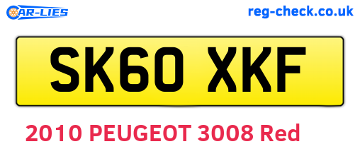 SK60XKF are the vehicle registration plates.