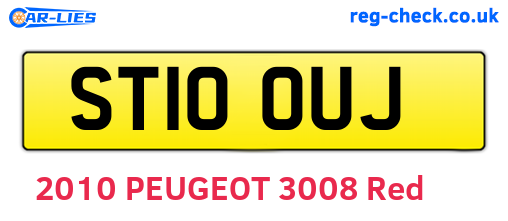 ST10OUJ are the vehicle registration plates.