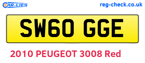 SW60GGE are the vehicle registration plates.