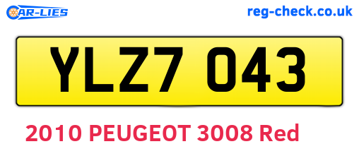 YLZ7043 are the vehicle registration plates.