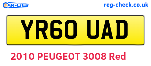 YR60UAD are the vehicle registration plates.