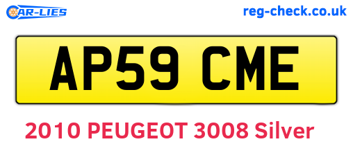 AP59CME are the vehicle registration plates.