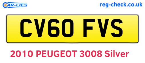 CV60FVS are the vehicle registration plates.