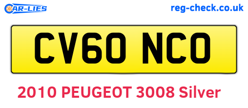 CV60NCO are the vehicle registration plates.
