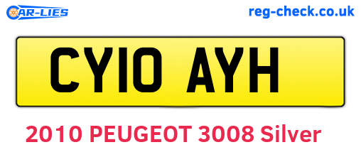 CY10AYH are the vehicle registration plates.