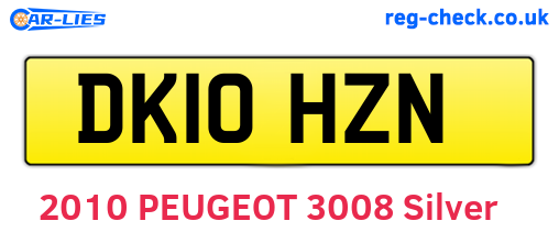 DK10HZN are the vehicle registration plates.