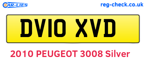 DV10XVD are the vehicle registration plates.