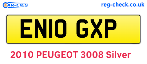 EN10GXP are the vehicle registration plates.