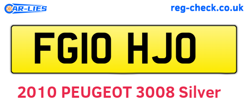 FG10HJO are the vehicle registration plates.
