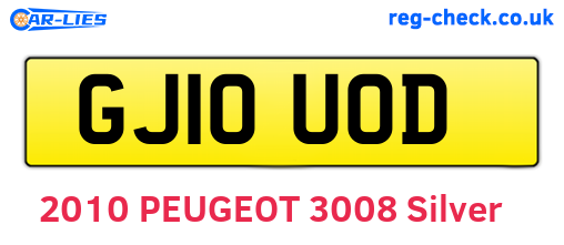 GJ10UOD are the vehicle registration plates.