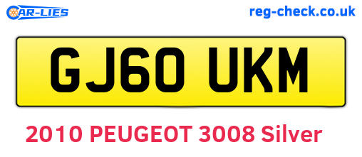 GJ60UKM are the vehicle registration plates.