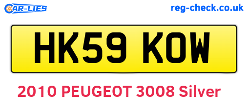 HK59KOW are the vehicle registration plates.