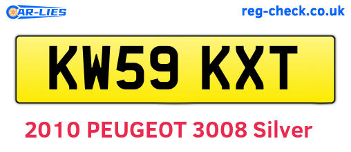 KW59KXT are the vehicle registration plates.