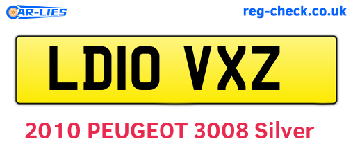 LD10VXZ are the vehicle registration plates.
