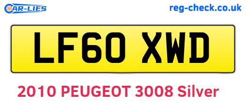 LF60XWD are the vehicle registration plates.