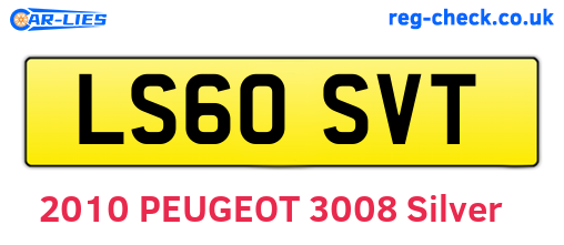 LS60SVT are the vehicle registration plates.