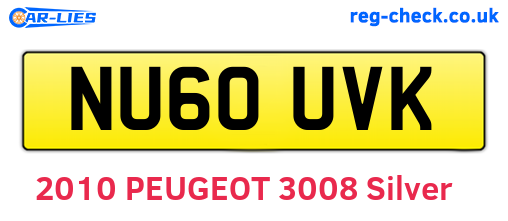 NU60UVK are the vehicle registration plates.