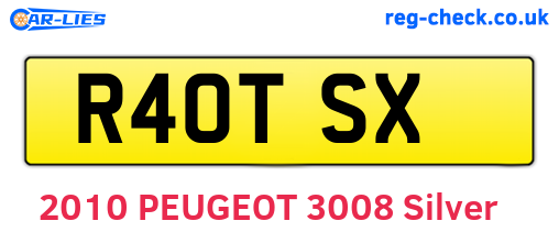 R40TSX are the vehicle registration plates.
