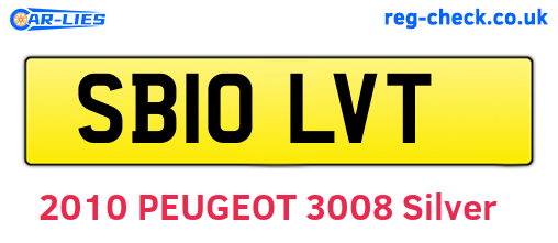 SB10LVT are the vehicle registration plates.