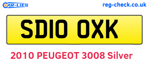 SD10OXK are the vehicle registration plates.