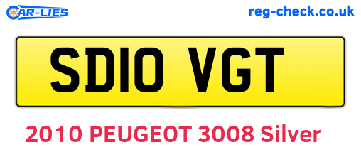 SD10VGT are the vehicle registration plates.