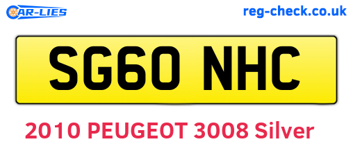 SG60NHC are the vehicle registration plates.