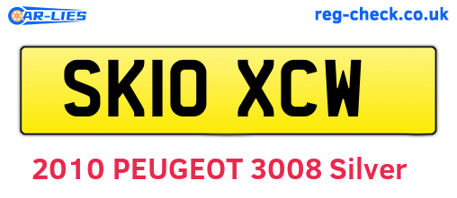 SK10XCW are the vehicle registration plates.