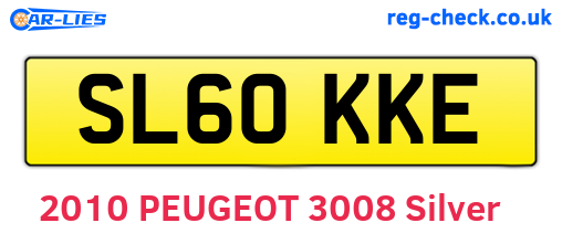 SL60KKE are the vehicle registration plates.