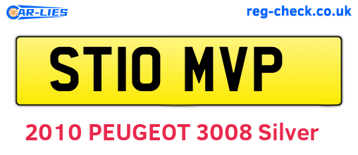 ST10MVP are the vehicle registration plates.
