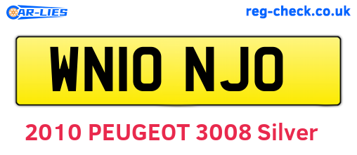 WN10NJO are the vehicle registration plates.