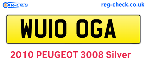 WU10OGA are the vehicle registration plates.