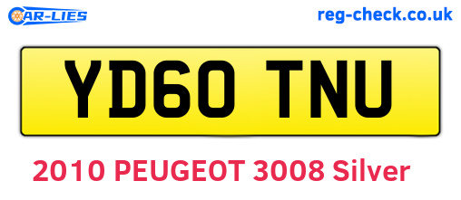 YD60TNU are the vehicle registration plates.