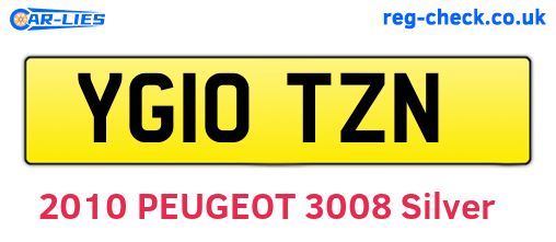 YG10TZN are the vehicle registration plates.