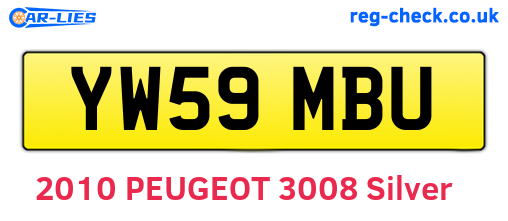 YW59MBU are the vehicle registration plates.