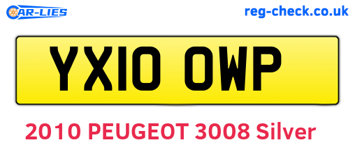 YX10OWP are the vehicle registration plates.