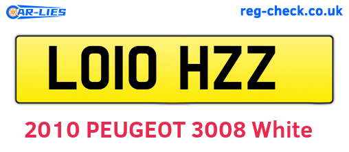 LO10HZZ are the vehicle registration plates.