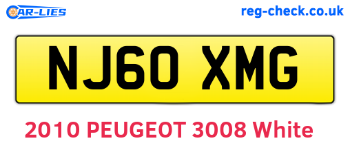 NJ60XMG are the vehicle registration plates.
