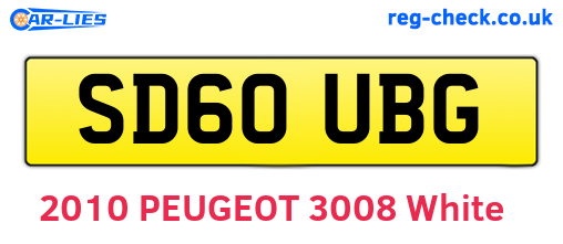 SD60UBG are the vehicle registration plates.
