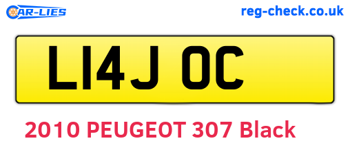 L14JOC are the vehicle registration plates.