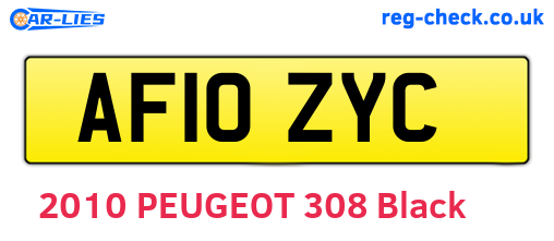 AF10ZYC are the vehicle registration plates.