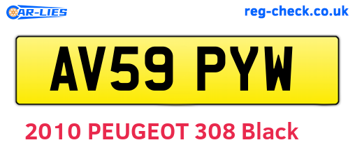 AV59PYW are the vehicle registration plates.