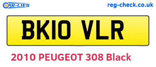 BK10VLR are the vehicle registration plates.
