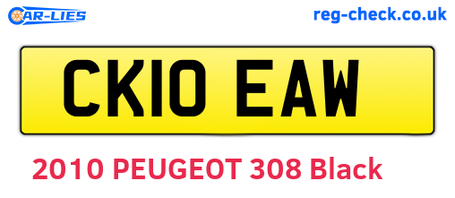 CK10EAW are the vehicle registration plates.