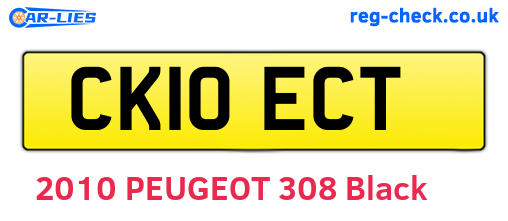 CK10ECT are the vehicle registration plates.