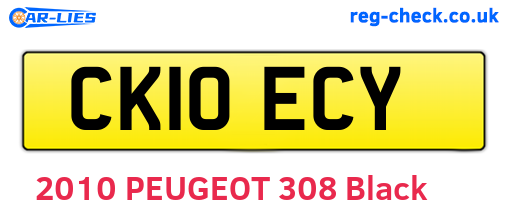 CK10ECY are the vehicle registration plates.