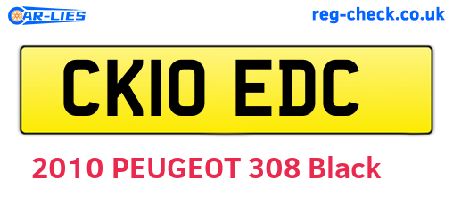 CK10EDC are the vehicle registration plates.