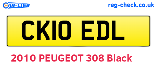 CK10EDL are the vehicle registration plates.
