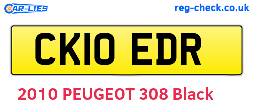 CK10EDR are the vehicle registration plates.