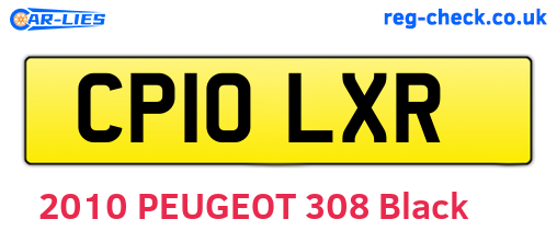 CP10LXR are the vehicle registration plates.