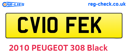 CV10FEK are the vehicle registration plates.